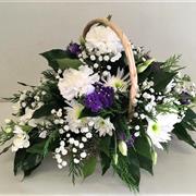 Funeral Basket - Purple, Lilac &amp; White