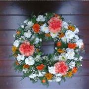 Loose Wreath - Orange &amp; White