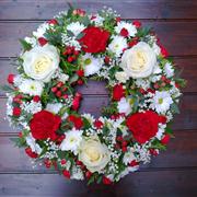 Loose Wreath - Red &amp; White