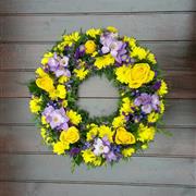 Loose Wreath - Yellow, Lilac &amp; Purple