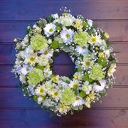 Loose Wreath - Cream, Green &amp; White