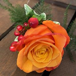 Orange Rose Buttonhole