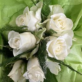 Wrist corsage - white spray rose