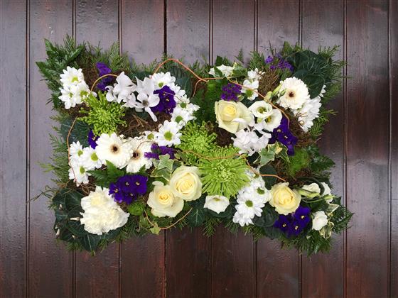 Pillow Textured - Purple & White - Funeral Flowers Florist